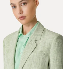 forte_forte oversized fil–à–fil jacket for women aloe^ Jackets