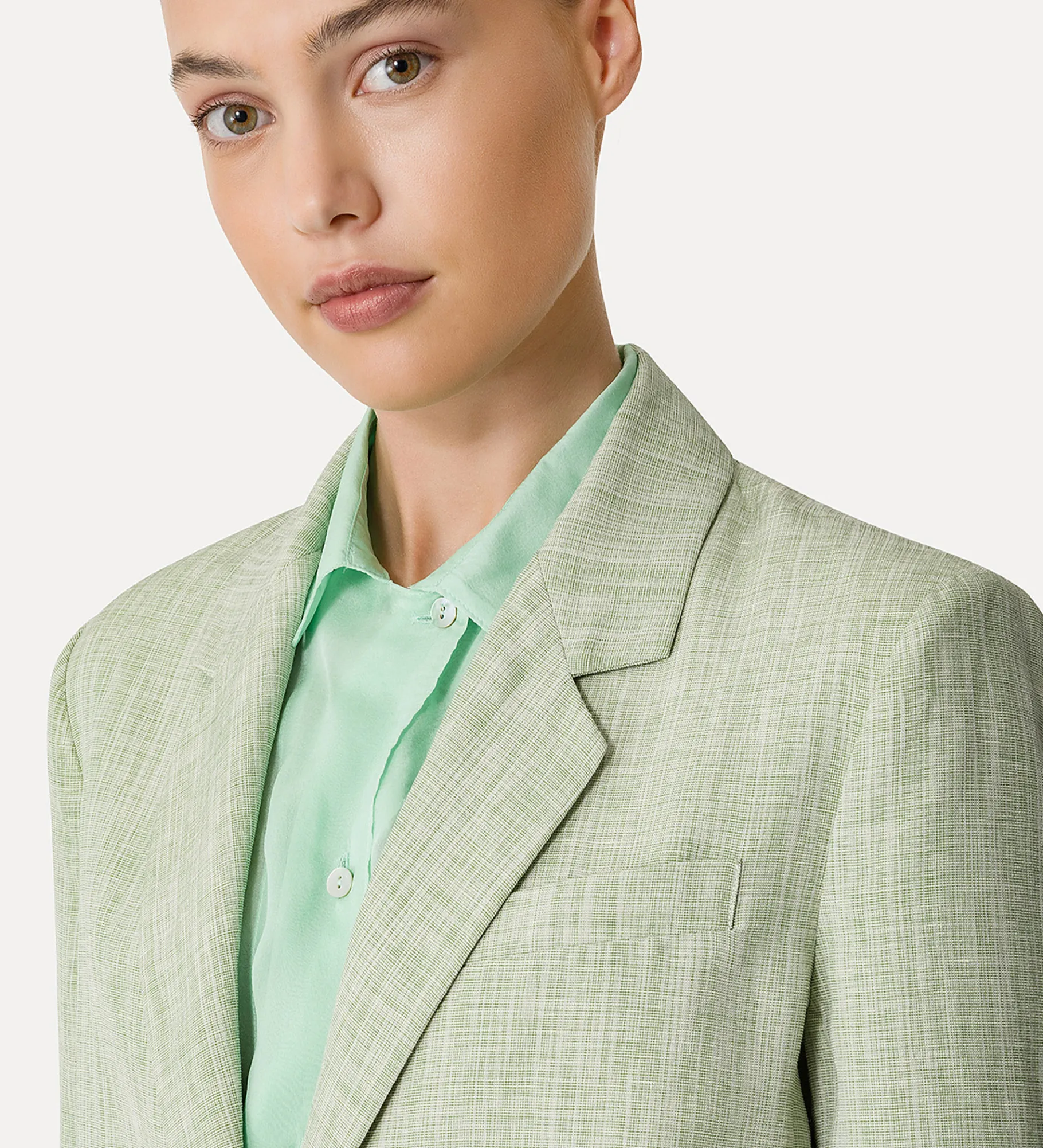 forte_forte oversized fil–à–fil jacket for women aloe^ Jackets