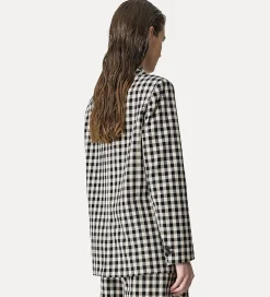 forte_forte oversized gingham–check jacket abisso^ Jackets