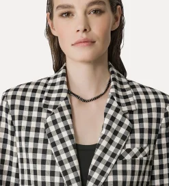 forte_forte oversized gingham–check jacket abisso^ Jackets