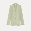 forte_forte oversized satin jacket for women aloe^ Jackets