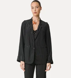 forte_forte oversized satin jacket for women noir^ Jackets