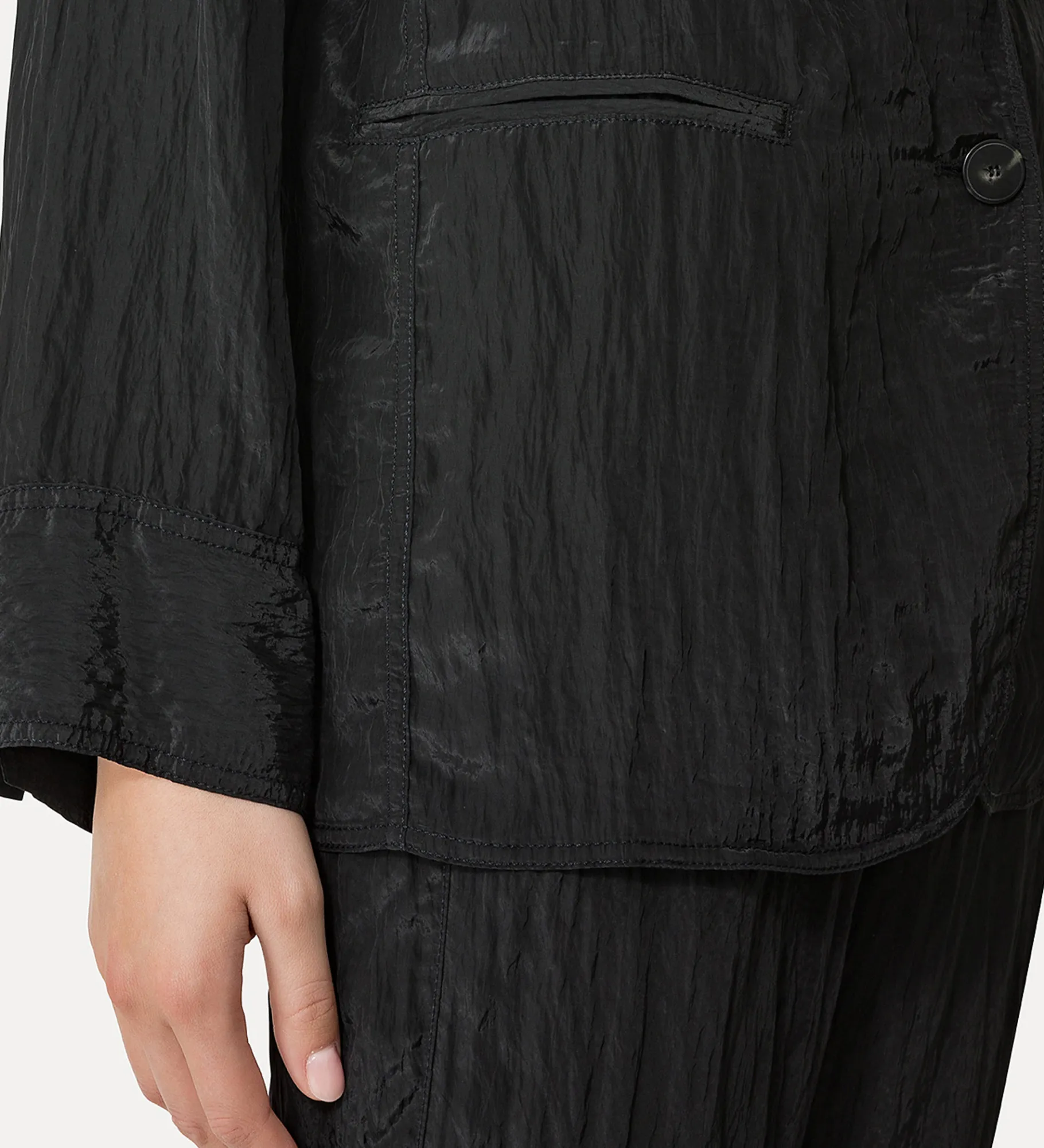 forte_forte oversized satin jacket for women noir^ Jackets