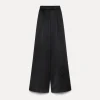 forte_forte palazzo pants in contemporary duchesse nero^ Pants