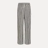 forte_forte palazzo pants in gingham–check cotton abisso^ Pants