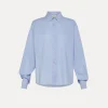forte_forte pared–back boxy shirt in cotton poplin ciel^ Shirts