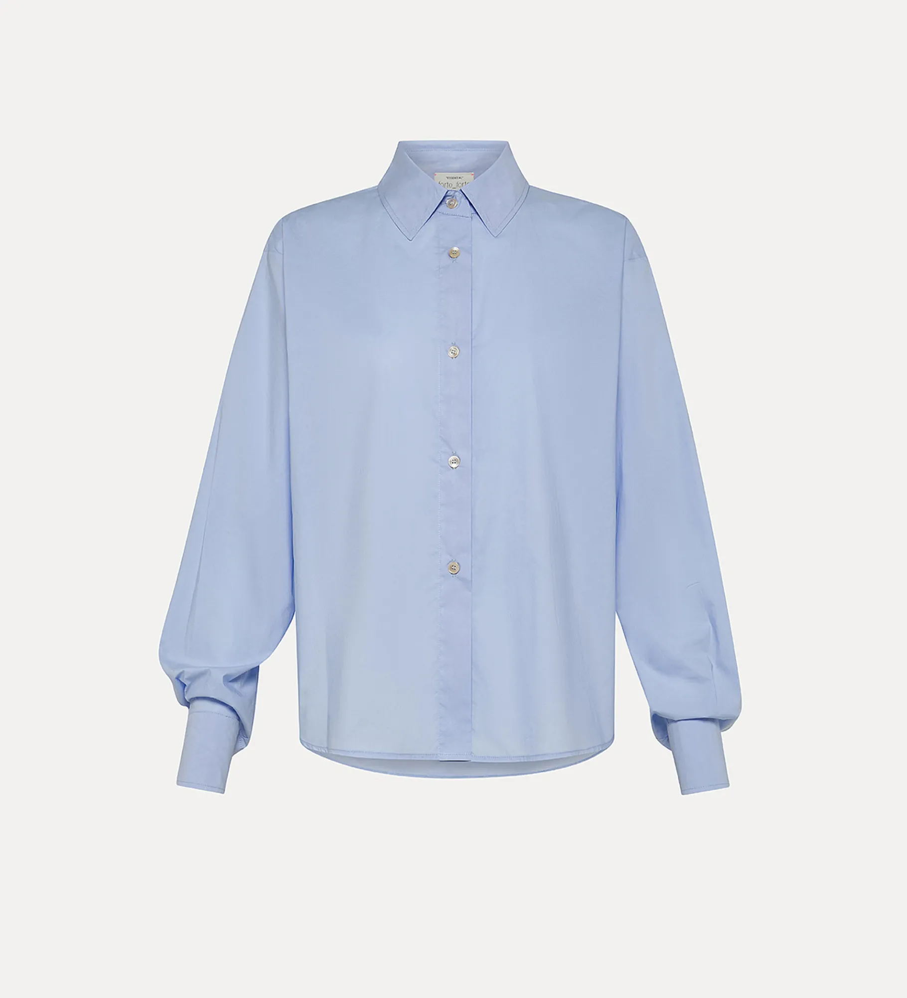 forte_forte pared–back boxy shirt in cotton poplin ciel^ Shirts