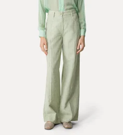 forte_forte 5–pocket fil–à–fil trousers for women aloe^ Pants
