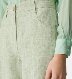 forte_forte 5–pocket fil–à–fil trousers for women aloe^ Pants
