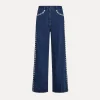 forte_forte 5–pocket trousers with sequinning indigo^ Pants