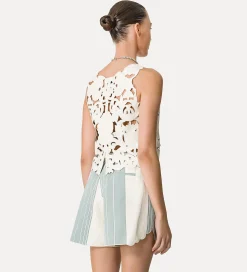forte_forte “poetic orchid” crop top in vegan leather orchidea^ Tops