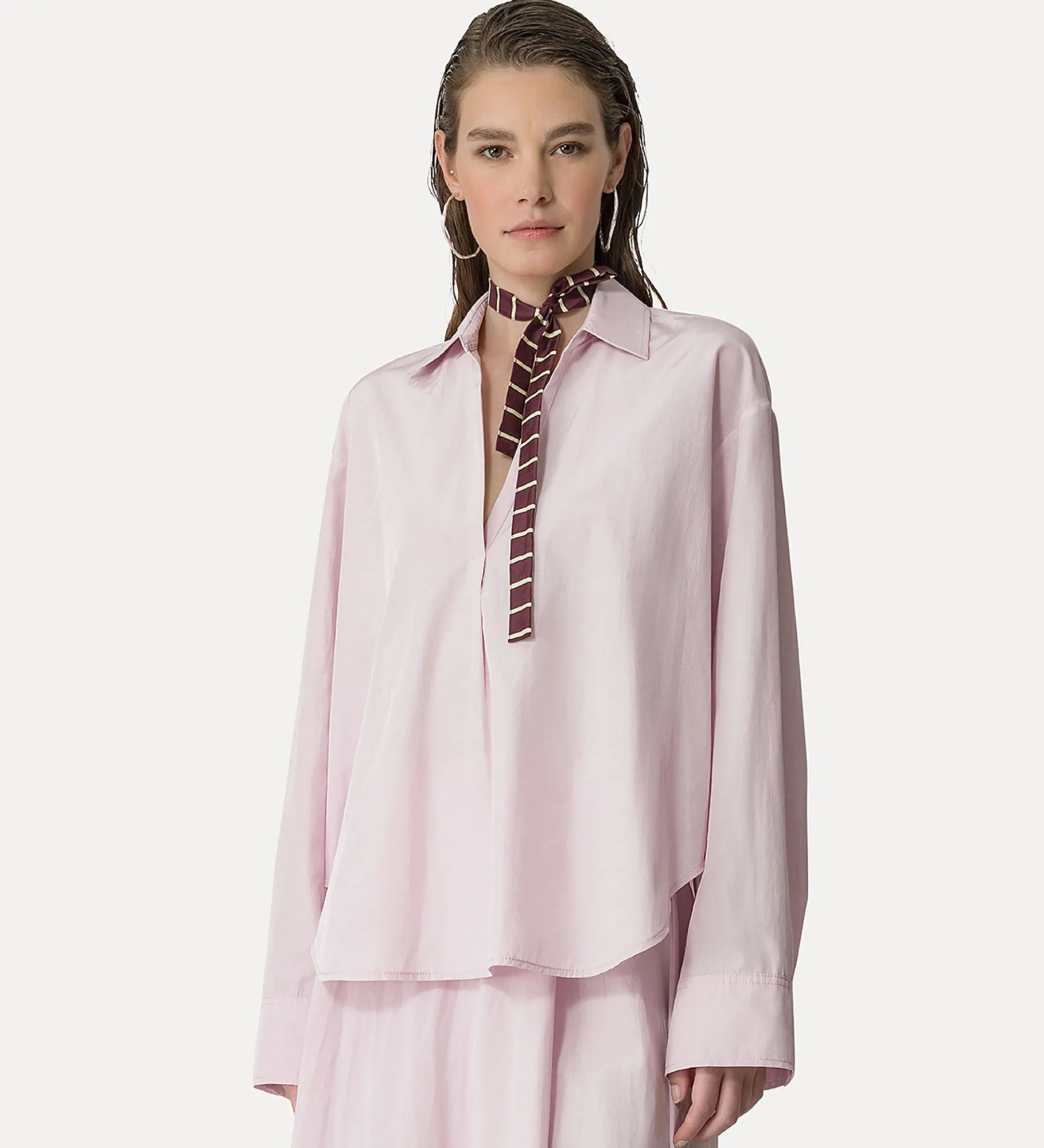 forte_forte polo shirt in taffeta oyster^ Shirts