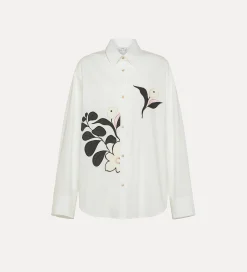 forte_forte poplin shirt with embroidered detailing oyster^ Shirts