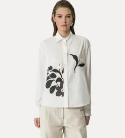 forte_forte poplin shirt with embroidered detailing oyster^ Shirts