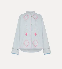 forte_forte poplin shirt with “oniric blossom” embroidered detailing rugiada^ Shirts
