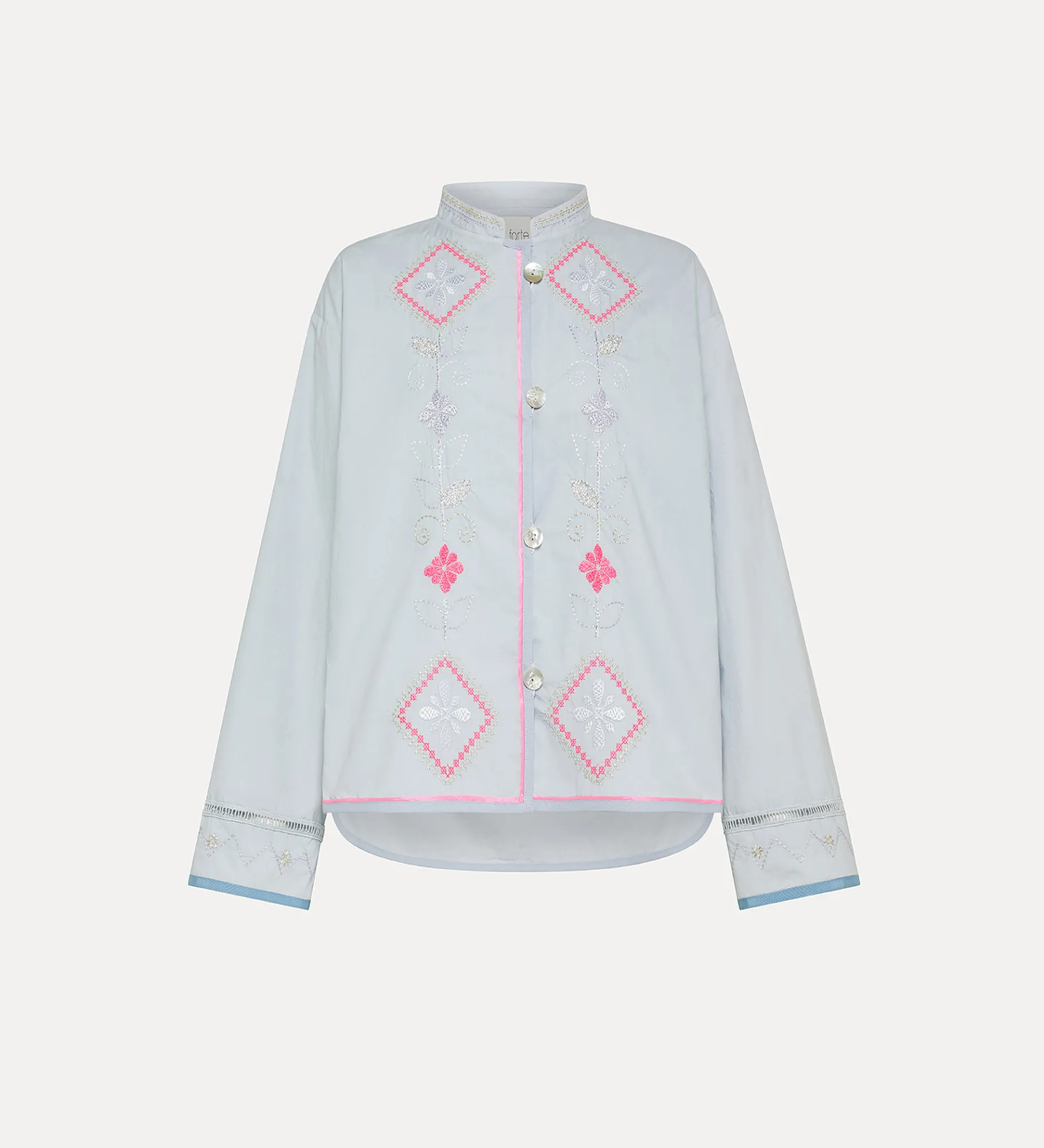 forte_forte poplin shirt with “oniric blossom” embroidered detailing rugiada^ Shirts