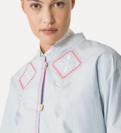 forte_forte poplin shirt with “oniric blossom” embroidered detailing rugiada^ Shirts