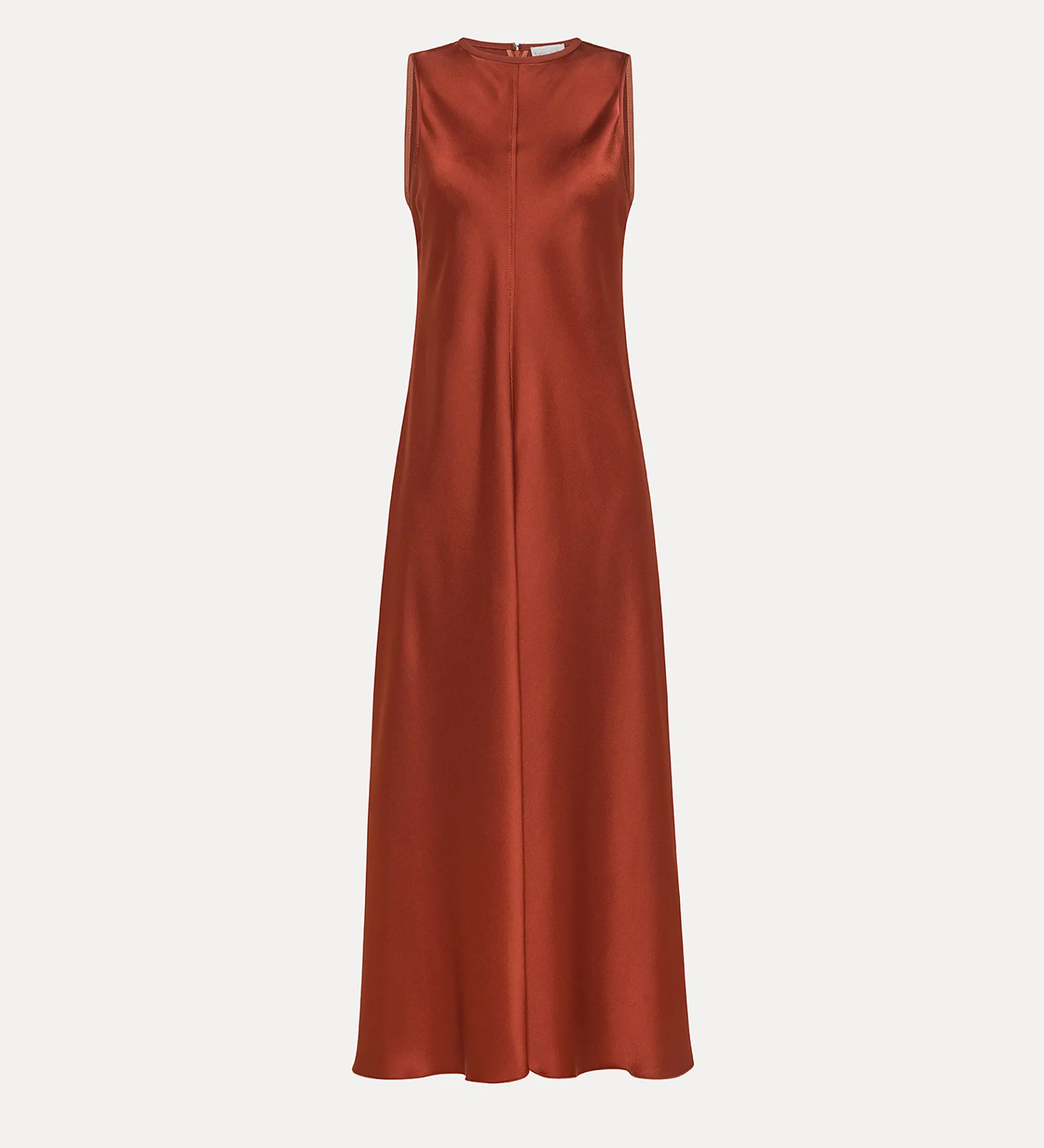 forte_forte round–neck satin dress terre^ Dresses