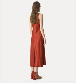 forte_forte round–neck satin dress terre^ Dresses