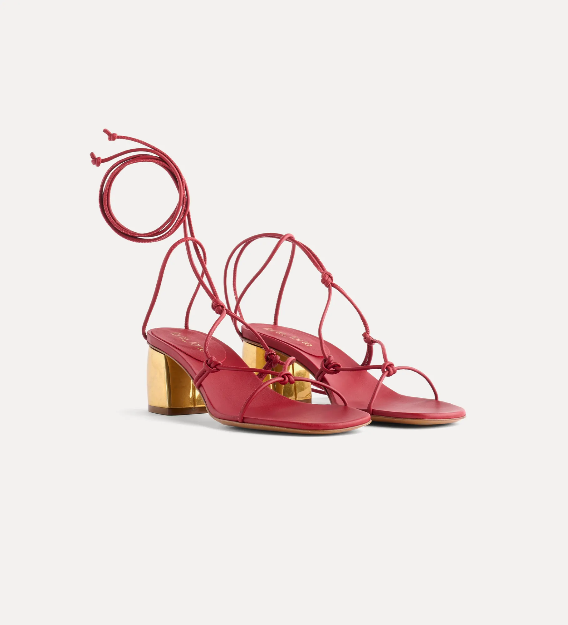 forte_forte sandals with a gold–tone heel lacca^ Shoes