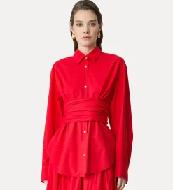 forte_forte shirt with cummerbund in poplin lacca^ Shirts