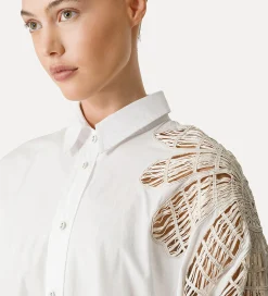 forte_forte shirtdress in poplin giglio^ Dresses