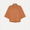 forte_forte short–sleeve shirt in poplin terra^ Shirts