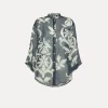 forte_forte short–sleeve shirt with “the secret lily” print oltremare^ Shirts