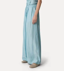 forte_forte silk trousers with a drawstring waist acqua^ Pants