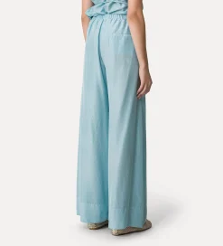 forte_forte silk trousers with a drawstring waist acqua^ Pants