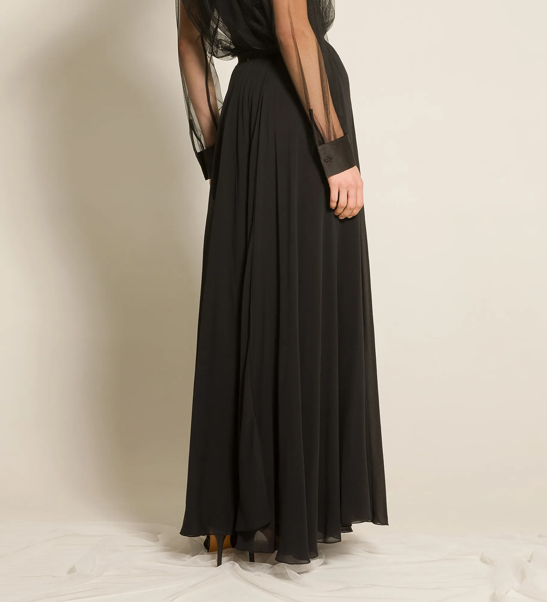 forte_forte skirt in silk georgette nero^ Skirts
