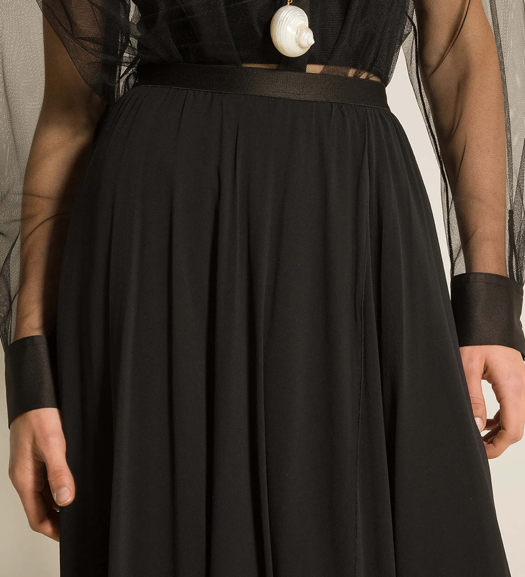 forte_forte skirt in silk georgette nero^ Skirts