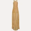 forte_forte square–necked gown in lurex jersey gold^ Dresses