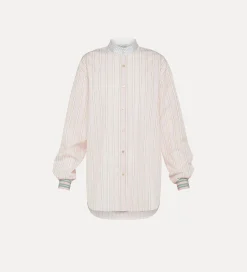 forte_forte striped granddad shirt petalo^ Shirts