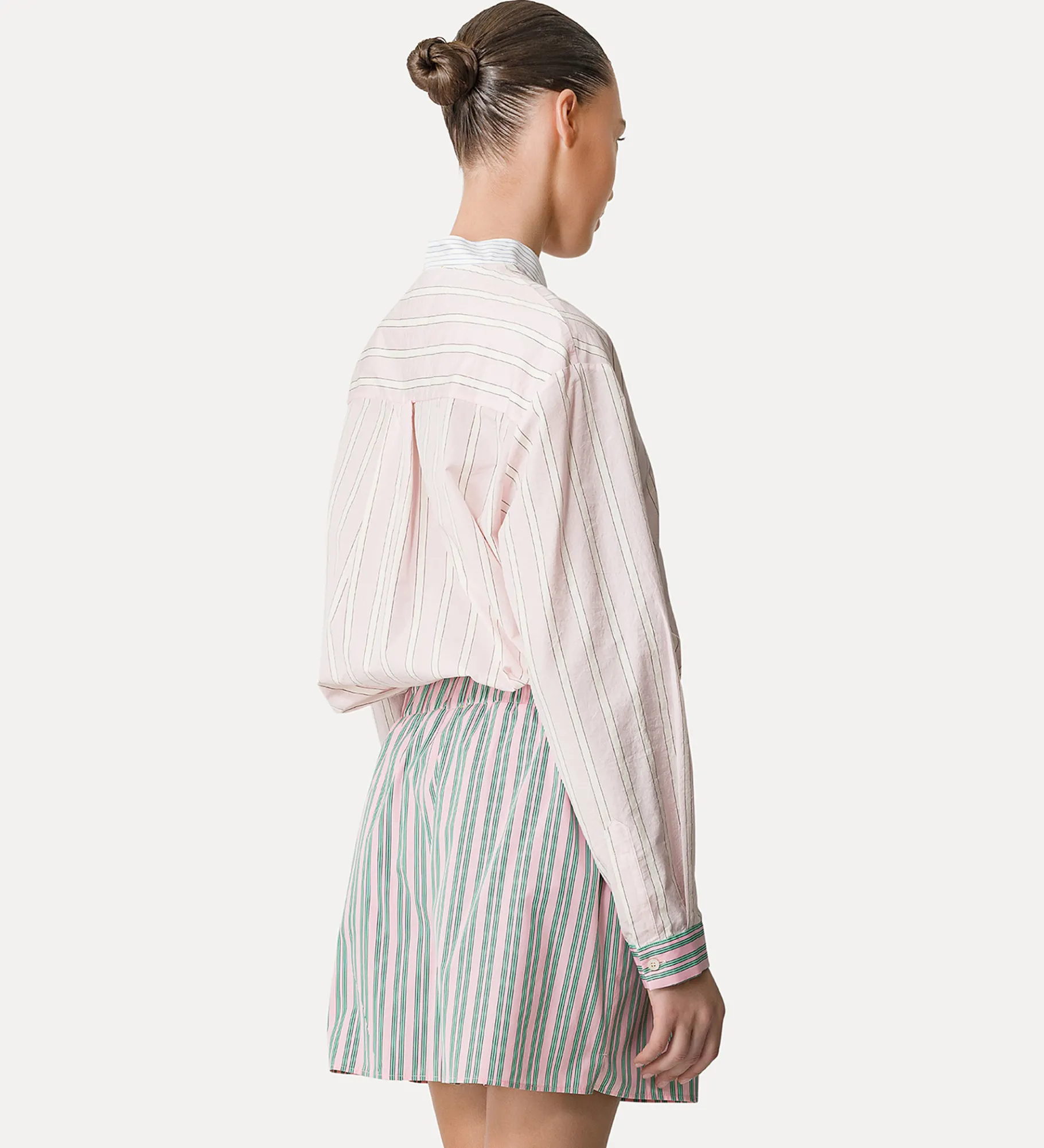 forte_forte striped granddad shirt petalo^ Shirts