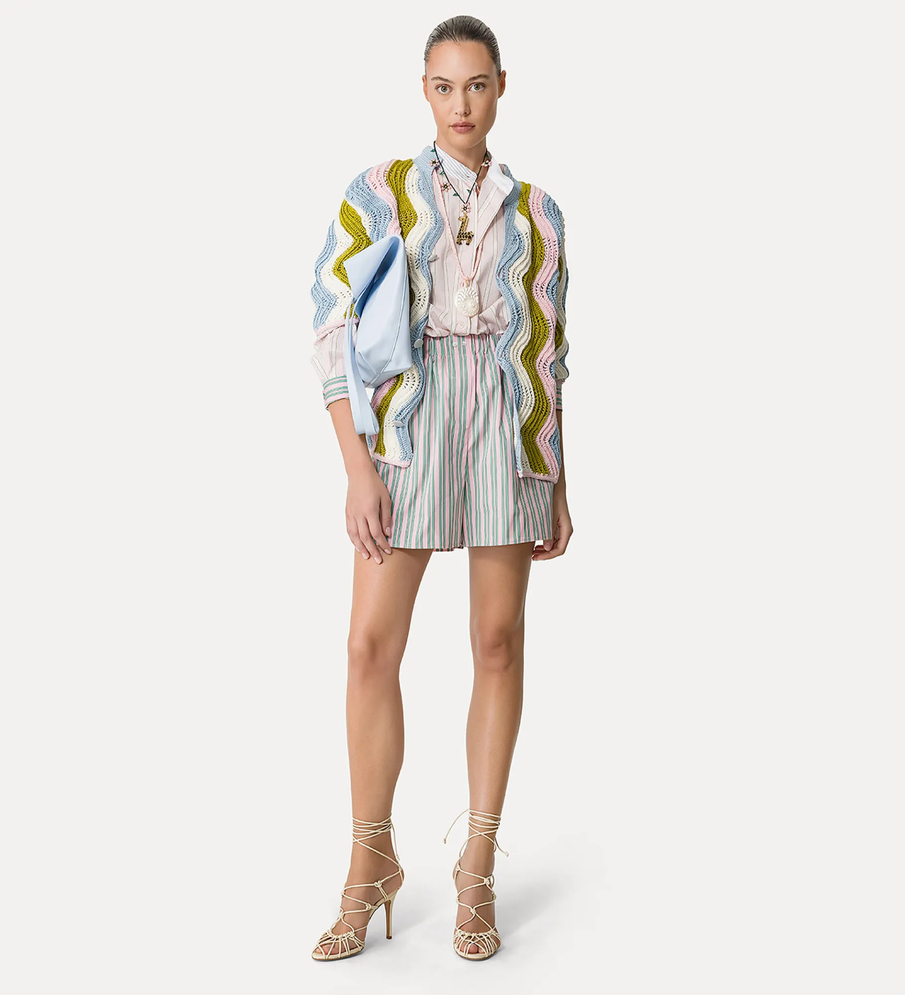 forte_forte striped granddad shirt petalo^ Shirts