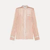 forte_forte striped mandarin–collar shirt pistillo^ Shirts