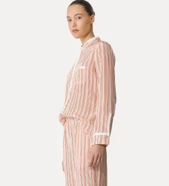 forte_forte striped mandarin–collar shirt pistillo^ Shirts