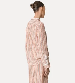 forte_forte striped mandarin–collar shirt pistillo^ Shirts