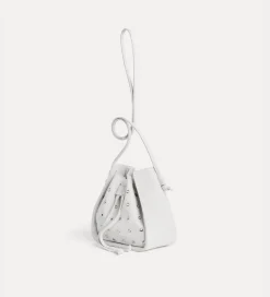 forte_forte suede bucket bag with rhinestones ivory^ Bags And Belts