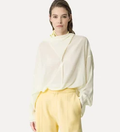 forte_forte top with a crossover detail at the neck daffodil^ Shirts