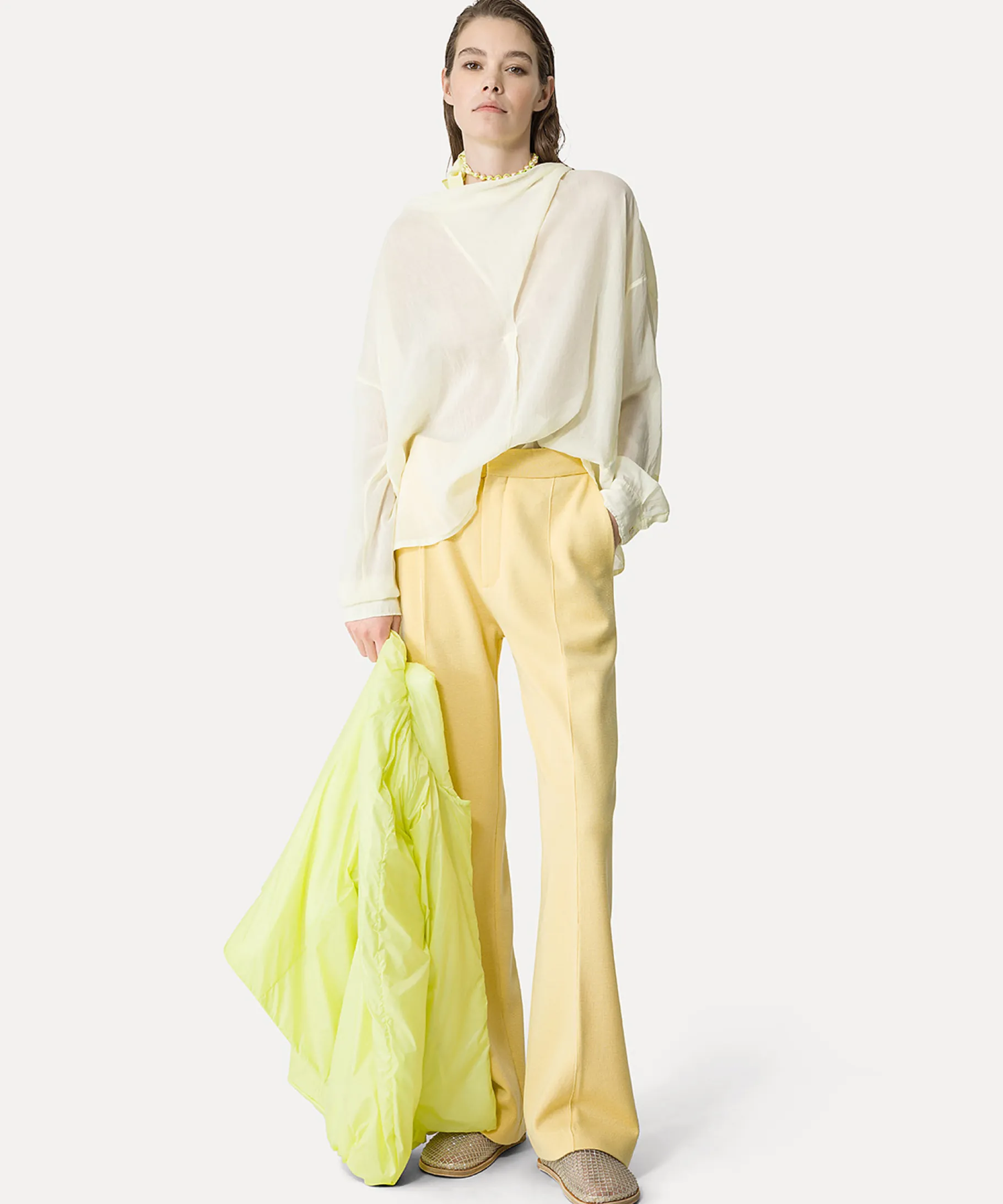 forte_forte top with a crossover detail at the neck daffodil^ Shirts