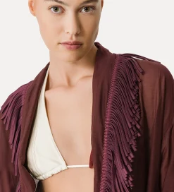 forte_forte voile robe with fringing black orchid^ Coats