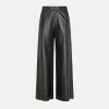 forte_forte wide–leg trousers in black nappa abisso^ Pants