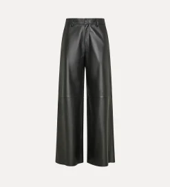 forte_forte wide–leg trousers in black nappa abisso^ Pants