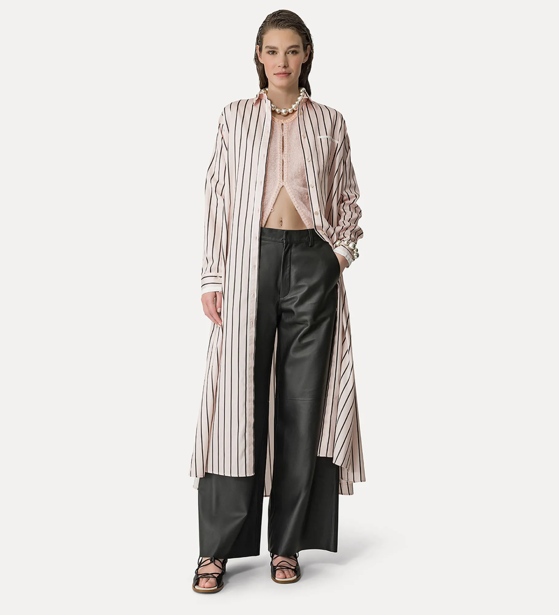 forte_forte wide–leg trousers in black nappa abisso^ Pants