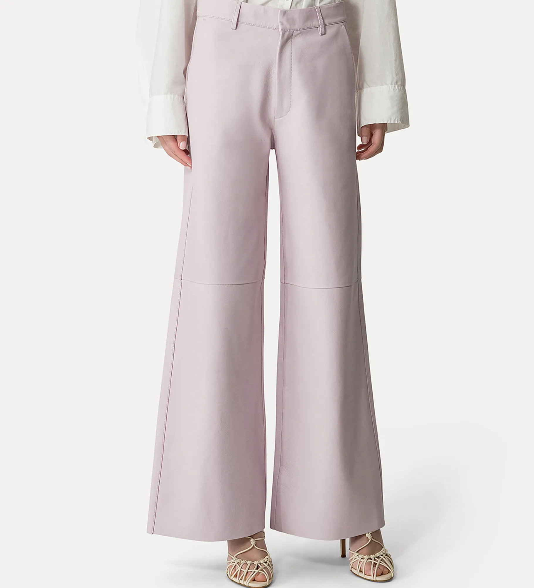 forte_forte wide–leg trousers in nappa oyster^ Pants