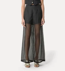 forte_forte wide–leg trousers in silk organza noir^ Pants