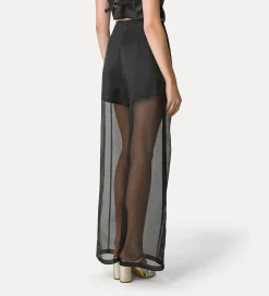 forte_forte wide–leg trousers in silk organza noir^ Pants