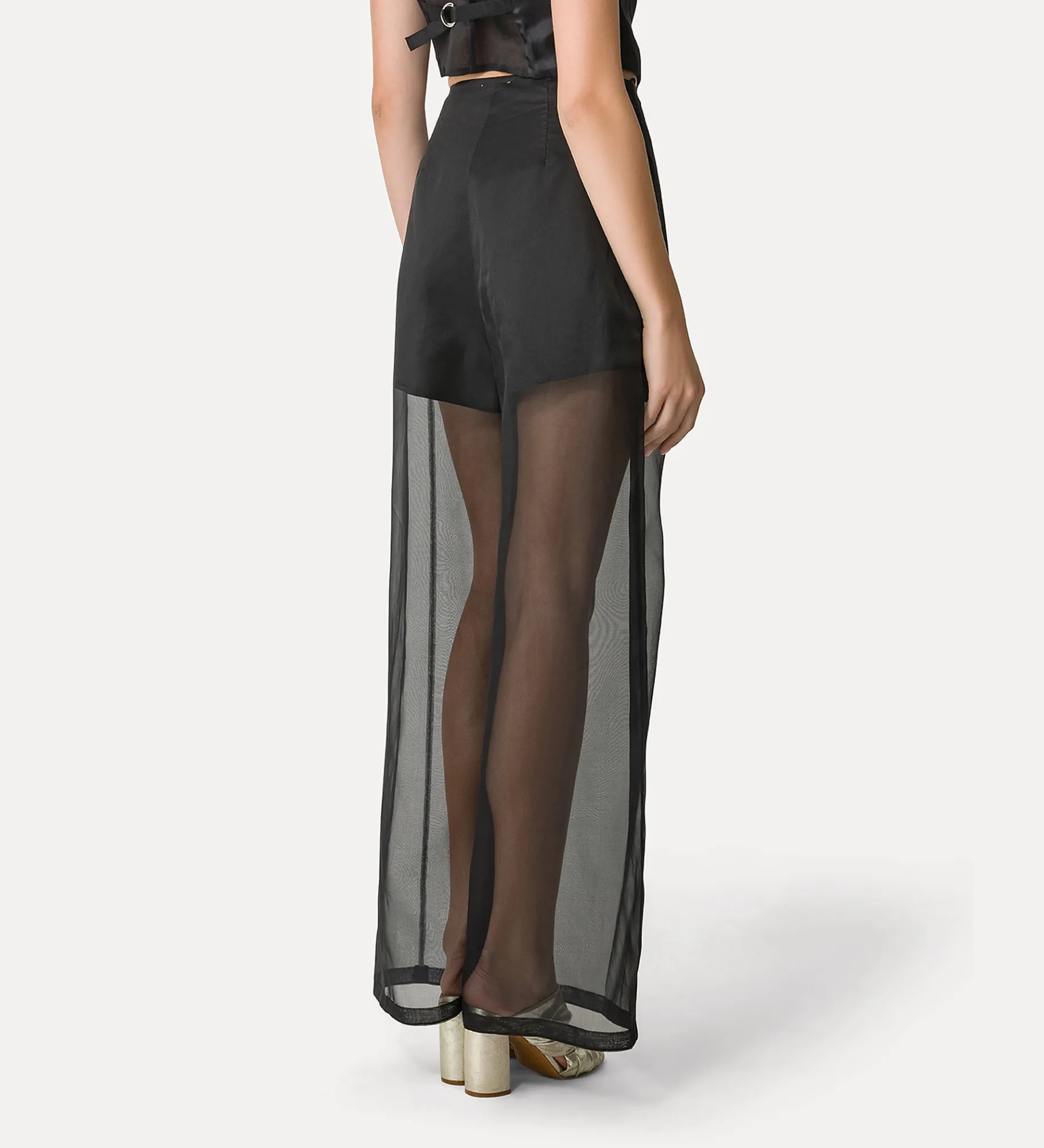 forte_forte wide–leg trousers in silk organza noir^ Pants